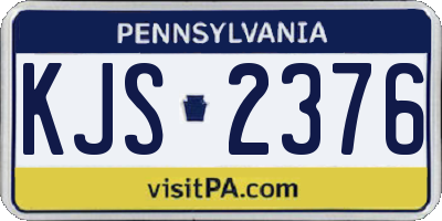 PA license plate KJS2376