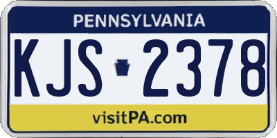PA license plate KJS2378