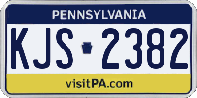 PA license plate KJS2382