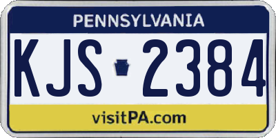 PA license plate KJS2384