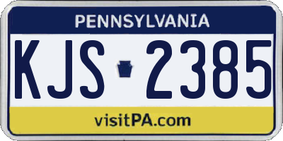 PA license plate KJS2385