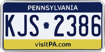 PA license plate KJS2386