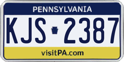PA license plate KJS2387
