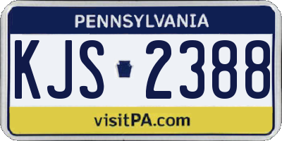 PA license plate KJS2388