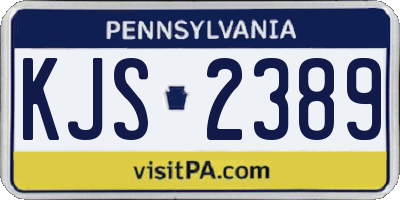 PA license plate KJS2389
