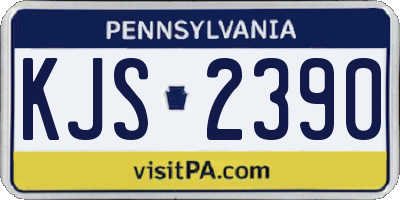 PA license plate KJS2390