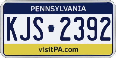 PA license plate KJS2392
