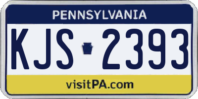 PA license plate KJS2393