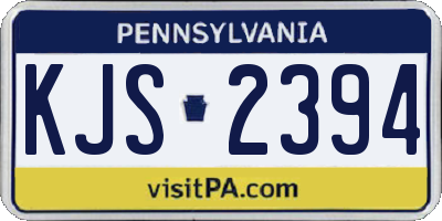PA license plate KJS2394