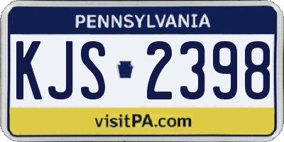 PA license plate KJS2398