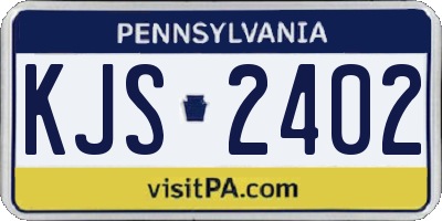 PA license plate KJS2402