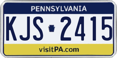 PA license plate KJS2415