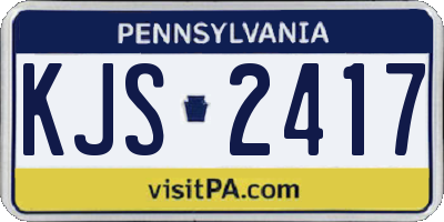 PA license plate KJS2417