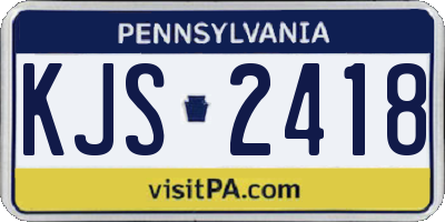 PA license plate KJS2418