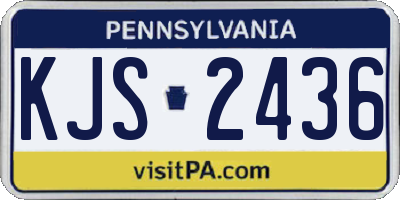 PA license plate KJS2436