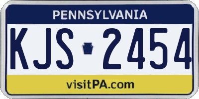 PA license plate KJS2454