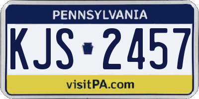 PA license plate KJS2457