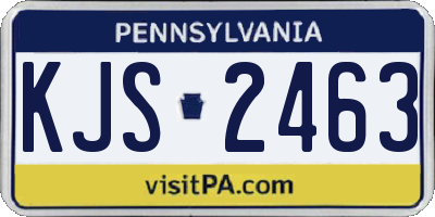 PA license plate KJS2463