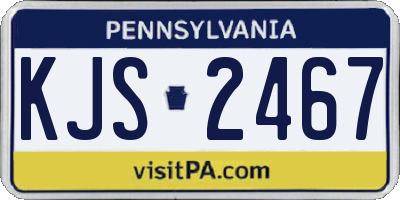 PA license plate KJS2467