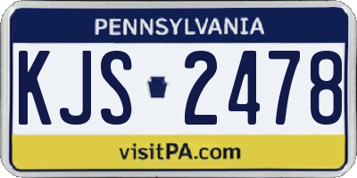 PA license plate KJS2478