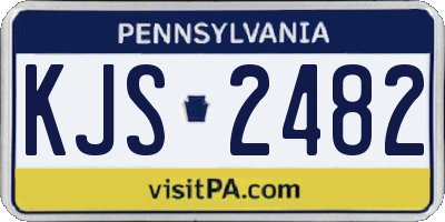 PA license plate KJS2482