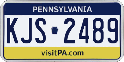 PA license plate KJS2489