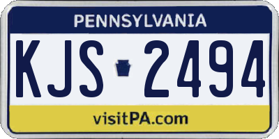 PA license plate KJS2494
