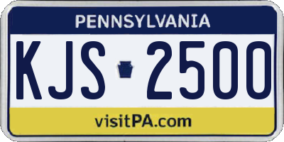 PA license plate KJS2500