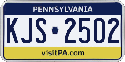 PA license plate KJS2502