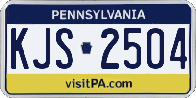 PA license plate KJS2504
