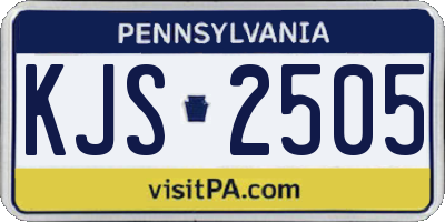 PA license plate KJS2505