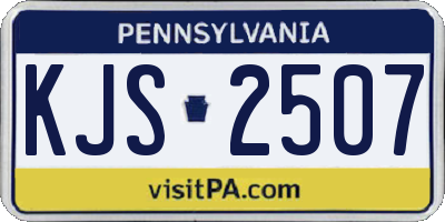 PA license plate KJS2507