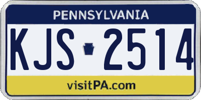 PA license plate KJS2514