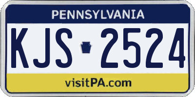 PA license plate KJS2524