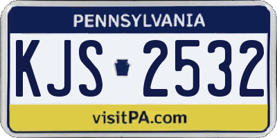 PA license plate KJS2532