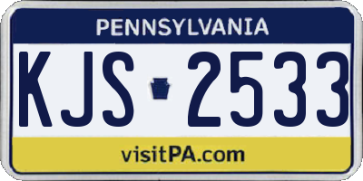 PA license plate KJS2533
