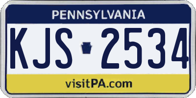 PA license plate KJS2534