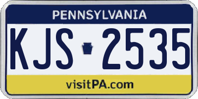 PA license plate KJS2535