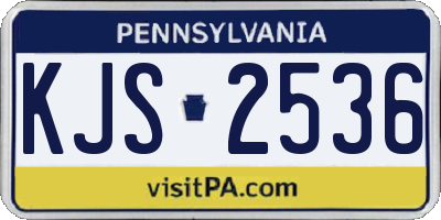 PA license plate KJS2536