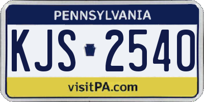 PA license plate KJS2540