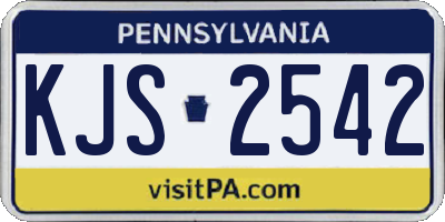 PA license plate KJS2542