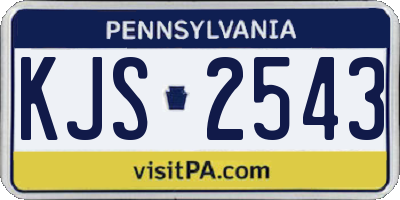 PA license plate KJS2543