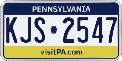 PA license plate KJS2547