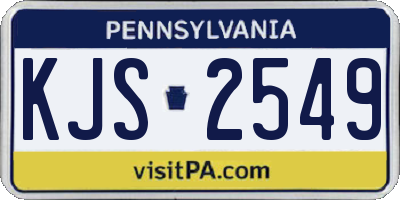 PA license plate KJS2549