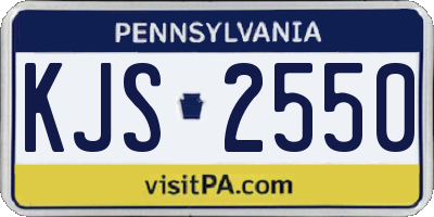 PA license plate KJS2550
