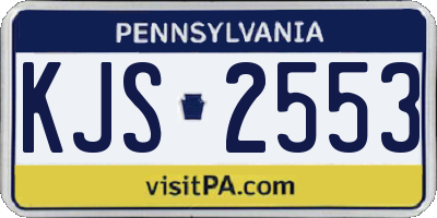 PA license plate KJS2553