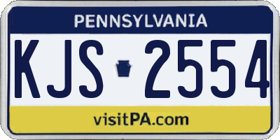 PA license plate KJS2554