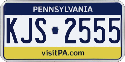 PA license plate KJS2555