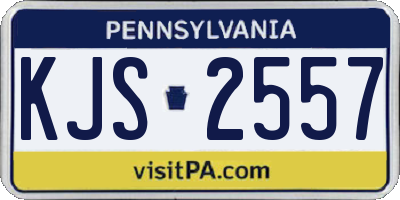 PA license plate KJS2557