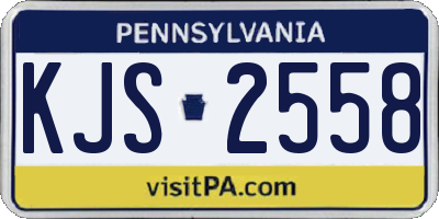 PA license plate KJS2558